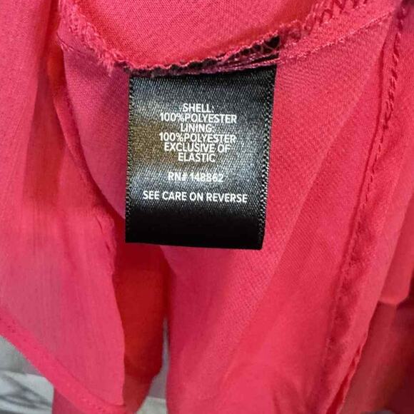 Torrid Crinkle Chiffon Smock Neck Ruffle Tiered Top Pink Like New Size 1 - Picture 8 of 8